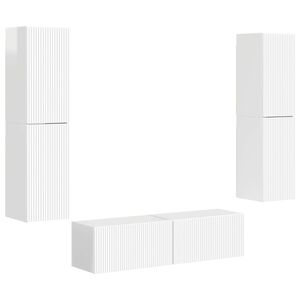 vidaXL TV-benksett 6 stk. 31 x 30 x 60 cm H&oslash;yglanset hvit
