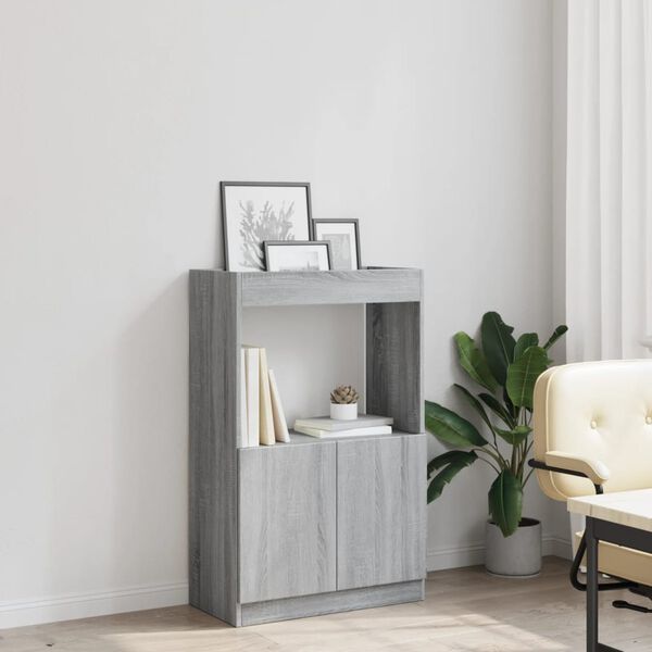 vidaXL Highboard gr&aring; sonoma 63x33x100 cm konstruert tre