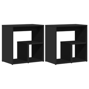 vidaXL Sidebord 2 stk svart 50x30x50 cm konstruert tre