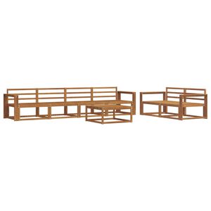 vidaXL Utend&oslash;rs sofa-sett 7 pcs Naturlig Solid akasietre