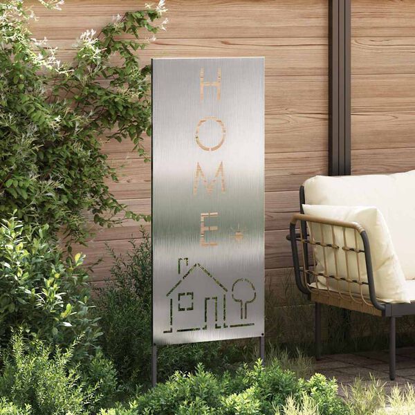 vidaXL Hageprivat skjerm Fretwork s&oslash;lv 50 x 140 cm Rustfritt st&aring;l