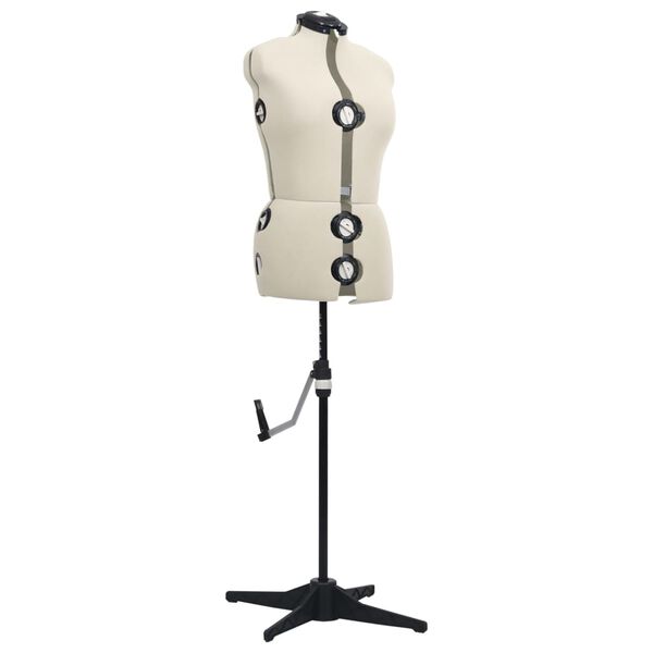 vidaXL Justerbar utstillingsdukke kvinne M størrelse 40-46 kremhvit