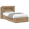 vidaXL Sengeramme med oppbevaring Artisan eik 90 x 200 cm