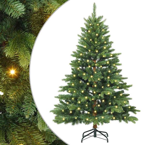 vidaXL Kunstig juletre med 150 LED med stativ grønn 150 cm PE og PVC