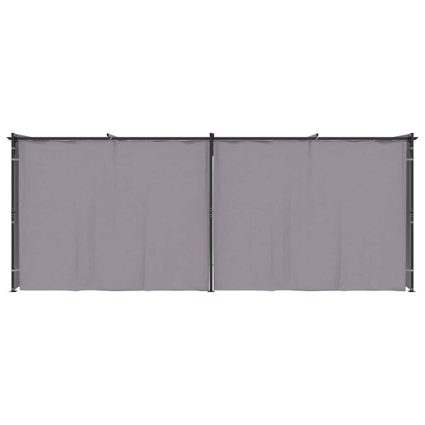 vidaXL Paviljong med gardiner 3x6 m antrasitt st&aring;l
