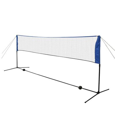 vidaXL Badmintonnett med fjærballer 300x155 cm