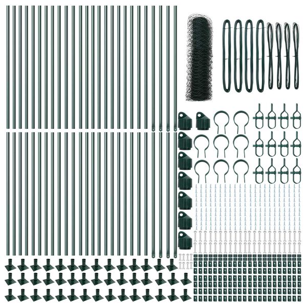 vidaXL Gjerdep&aring;le gr&oslash;nn 100 x 0,4 m (36 mm nett) St&aring;l og PVC
