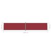 vidaXL Uttrekkbar sidemarkise 220x1200 cm rød