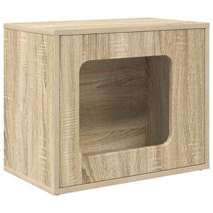 vidaXL Katt Hus Sonoma eik 51 x 30 x 42,5 cm Konstruert tre