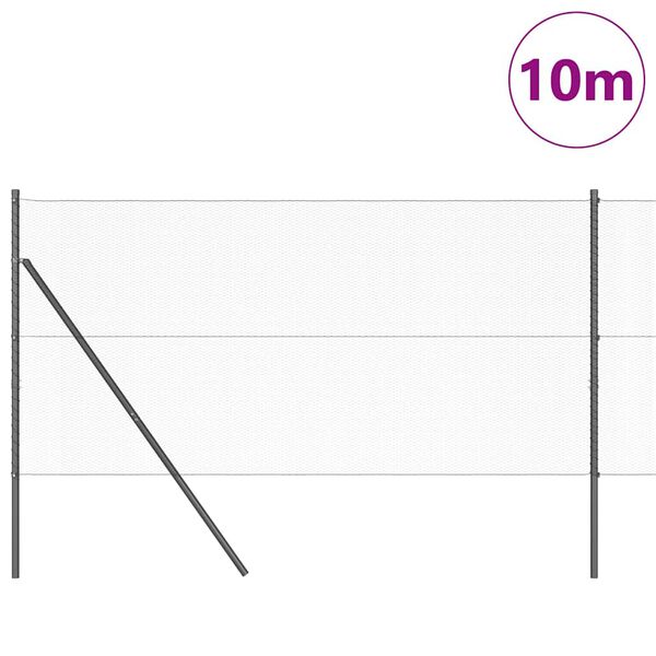 vidaXL Gjerdep&aring;le Gr&aring; 10 x 1 m (13 mm mesh) St&aring;l og PVC