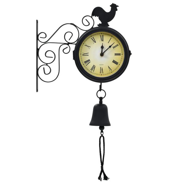 vidaXL Hageveggklokke med gammeldags termometer