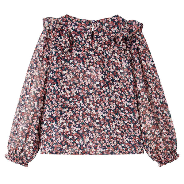 T-skjorte for barn med lange ermer mørkerosa 104