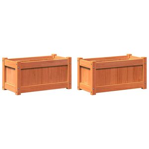 vidaXL Plantekasser 2 stk brun heltre furu