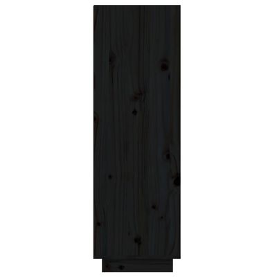 vidaXL Skoskap svart 60x34x105 cm heltre furu