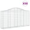 vidaXL Gabionkurver buede 50 stk 200x30x100/120 cm galvanisert jern