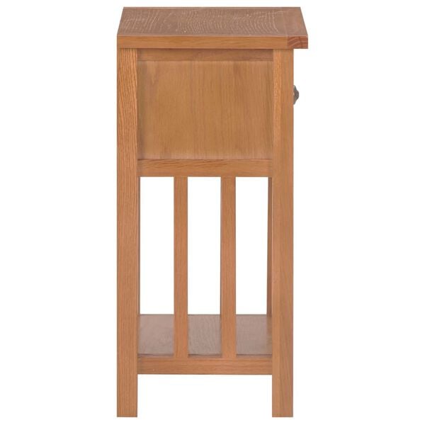 vidaXL Magasinbord med skuff 35x27x55 cm heltre eik