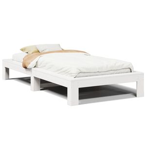 vidaXL Sengeramme uten madrass hvit 75x190 cm heltre furu