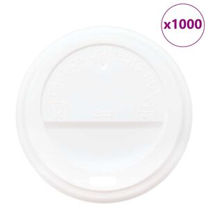 vidaXL Papir kaffekopp lokk &Oslash;80 mm 8oz 1000 stk hvit plast