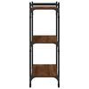 vidaXL Bokhylle 3 etasjer brun eik 80x30x86 cm konstruert tre