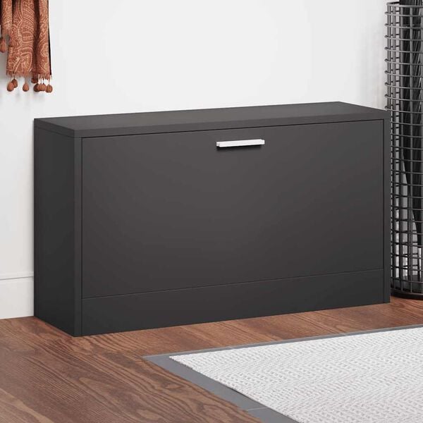 vidaXL Skobenk svart 80x24x45 cm konstruert tre