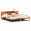 vidaXL Seng med bokhylle uten madrass voksbrun 200x200 cm heltre furu