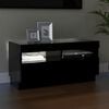 vidaXL TV-benk med LED-lys svart 80x35x40 cm