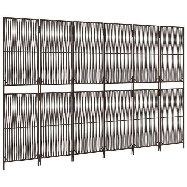 vidaXL Romdeler 6 paneler brun polyrotting