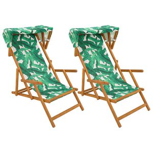 vidaXL Hage Stol 2 pcs 3 Posisjon Solid Eucalyptus Tre Bladm&oslash;nster