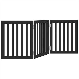 vidaXL Hundeport sammenleggbar 3 paneler svart 150 cm poppeltre