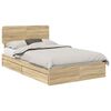 vidaXL Seng med Oppbevaring Sonoma eik 135 x 190 cm Konstruert tre