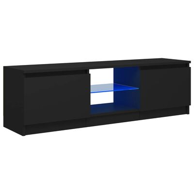 vidaXL TV-benk med LED-lys svart 120x30x35,5 cm