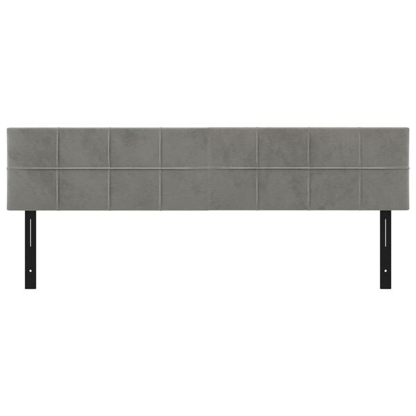 vidaXL Hodegavler 2 stk lysegrå 80x5x78/88 cm fløyel