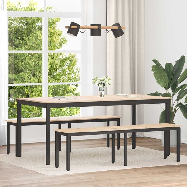 vidaXL benk Naturlig 160 x 35 x 45 cm Massiv furu