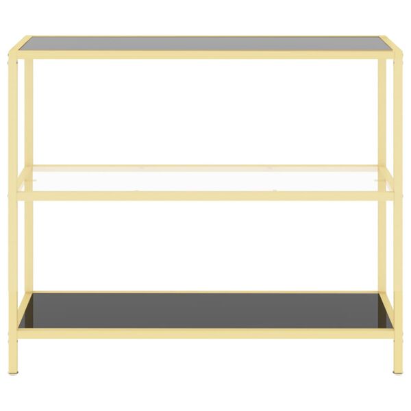 vidaXL Hylle svart og gjennomsiktig 100x36x90 cm herdet glass