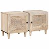 vidaXL Nattbordskap 2 pcs Beige 40 x 33 x 46 cm Massivt akasietre
