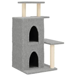 vidaXL Kattetre med klorestolper i sisal lysegr&aring; 97 cm