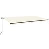 vidaXL Automatisk markise med vindsensor og LED 600x350 cm kremhvit