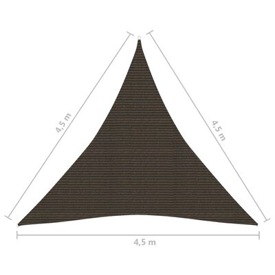 vidaXL Solseil 160 g/m² brun 4,5x4,5x4,5 m HDPE