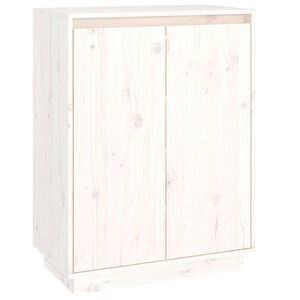 vidaXL Skoskap hvit 60x35x80 cm heltre furu