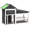 vidaXL Hundekennel gr&aring; 143x60,5x109 cm heltre furu