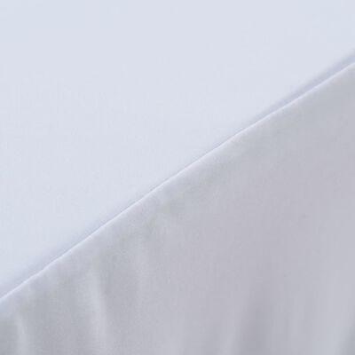 vidaXL Elastisk bordduk med skjørt 2 stk 120x60,5x74 cm hvit