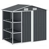vidaXL Hageskur med hylle antrasitt 205x130x183 cm jern