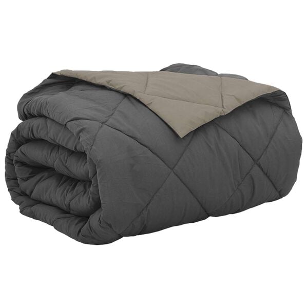 vidaXL Sommerdyne Lys gr&aring; og antrasitt 220 x 200 cm Mikrofiber