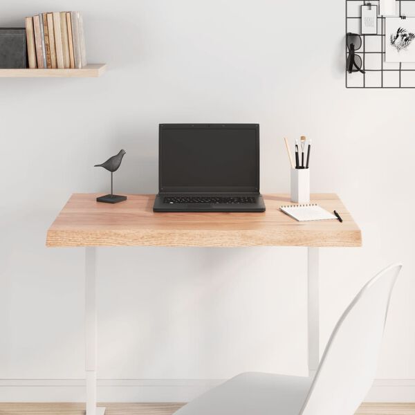 vidaXL Bordplate lysebrun 80x40x(2-4)cm behandlet heltre naturlig kant