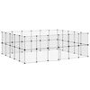 vidaXL Dyrebur 44 paneler med d&oslash;r svart 210x175x70 cm st&aring;l