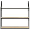 vidaXL Vegghylle 3 etasjer sonoma eik 80x21x78,5 cm konstruert tre