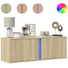 vidaXL Vegghengt TV-benk med LED sonoma eik 100x31x35 cm