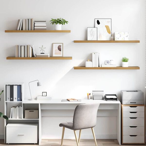 vidaXL Vegghylle 4 pcs Brun 120 x 23,5 x 4 cm Konstruert tre