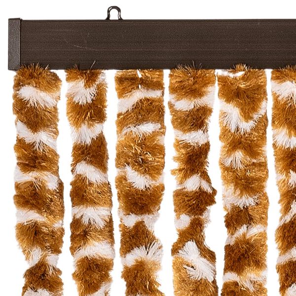 vidaXL Insektgardin oker og hvit 100x220 cm chenille