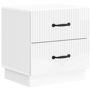 vidaXL Nattbordskap H&oslash;gglans hvit 43 x 34,5 x 44,5 cm Konstruert tre